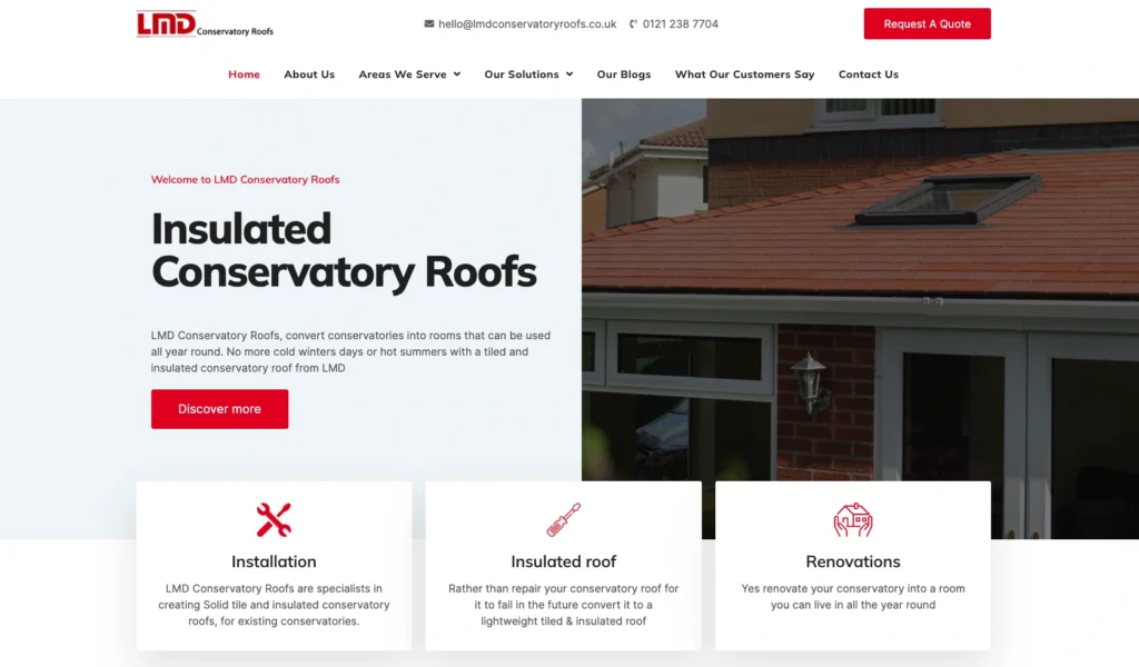 Case Study 1 – LMD Conservatory Roofs